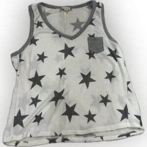 Hem & Thread Gray and White Knit Top